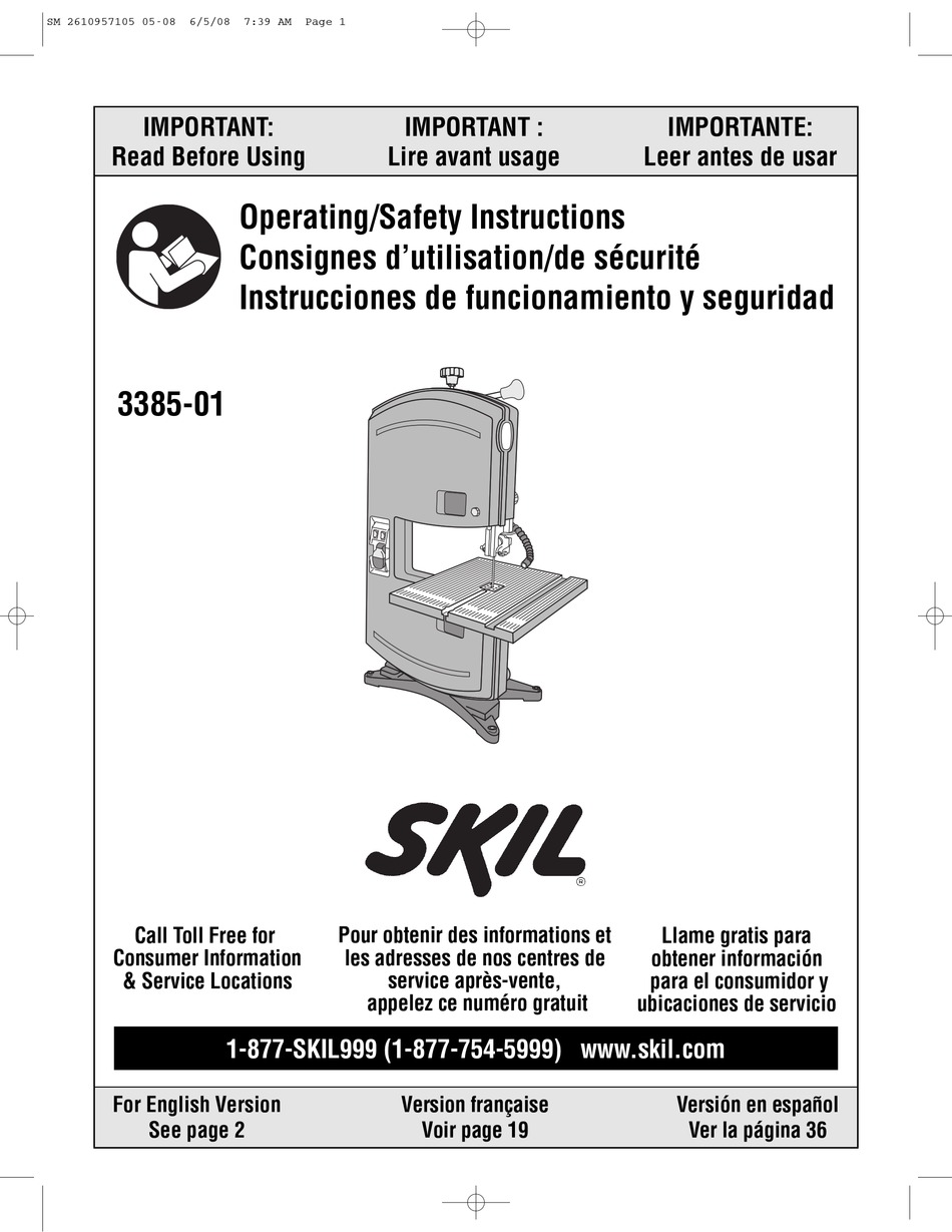 SKIL 3385-01 OPERATING/SAFETY INSTRUCTIONS MANUAL Pdf Download | ManualsLib