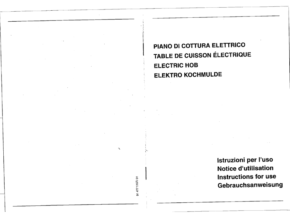 SMEG ELECTRIC HOB 9FAZOI INSTRUCTIONS FOR USE MANUAL Pdf Download