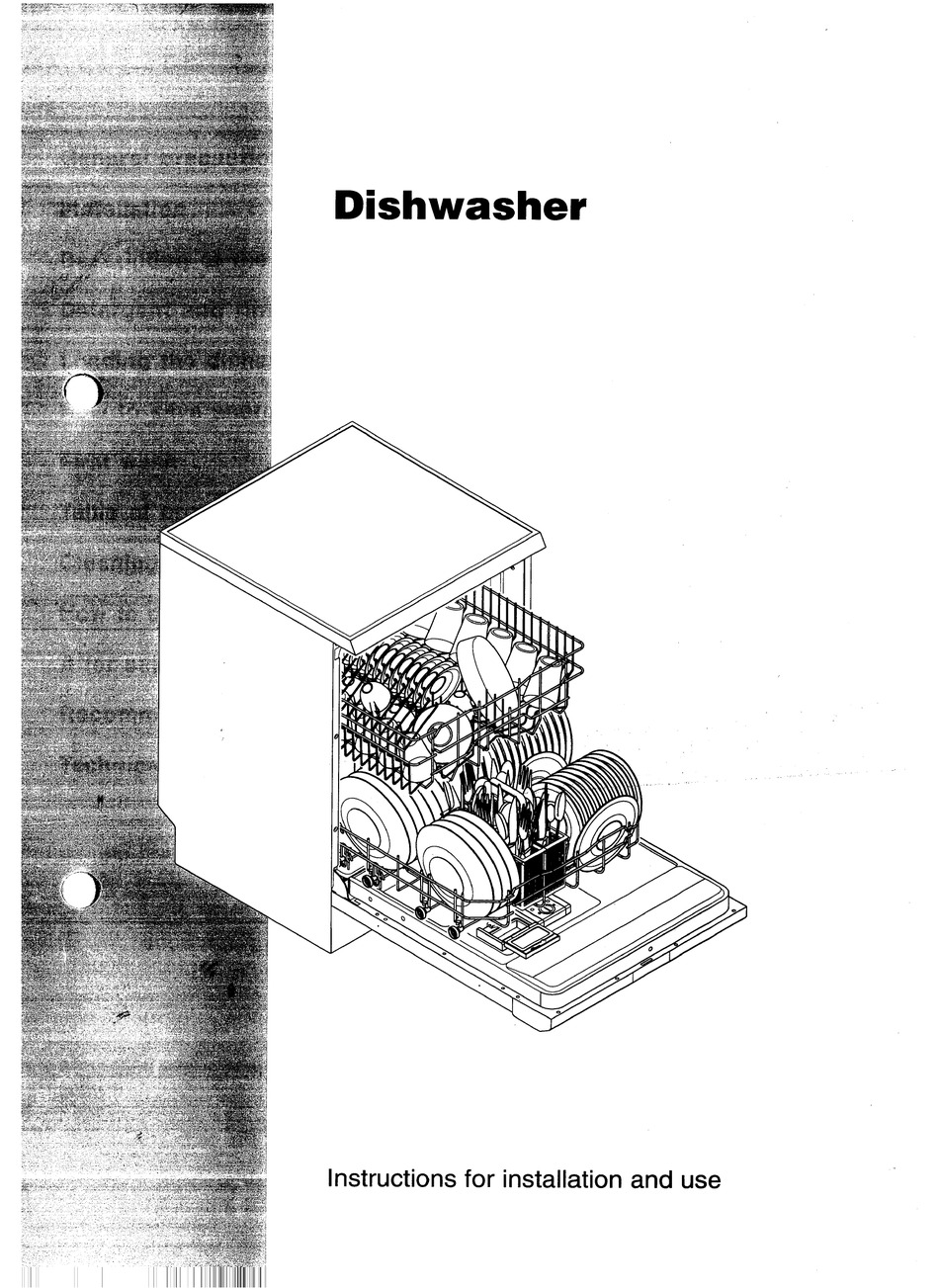 SMEG DISHWASHER PL660EB INSTRUCTIONS FOR INSTALLATION AND USE MANUAL 