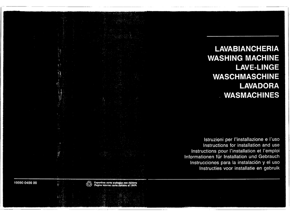 SMEG WASHING MACHINE K600.2 INSTRUCCIONES DEL USUARIO Pdf Download