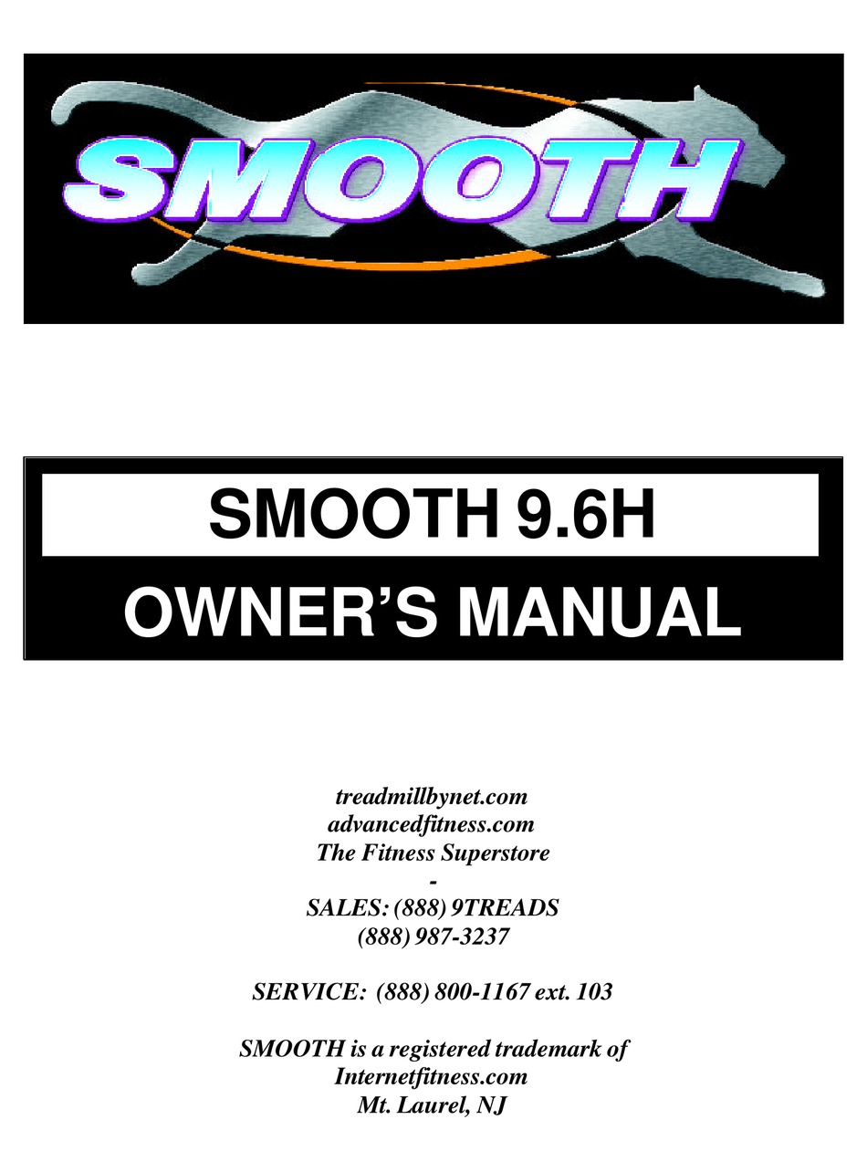 SMOOTH FITNESS SMOOTH 9.6H OWNER'S MANUAL Pdf Download | ManualsLib
