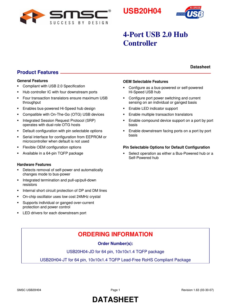 Smsc USB devices driver