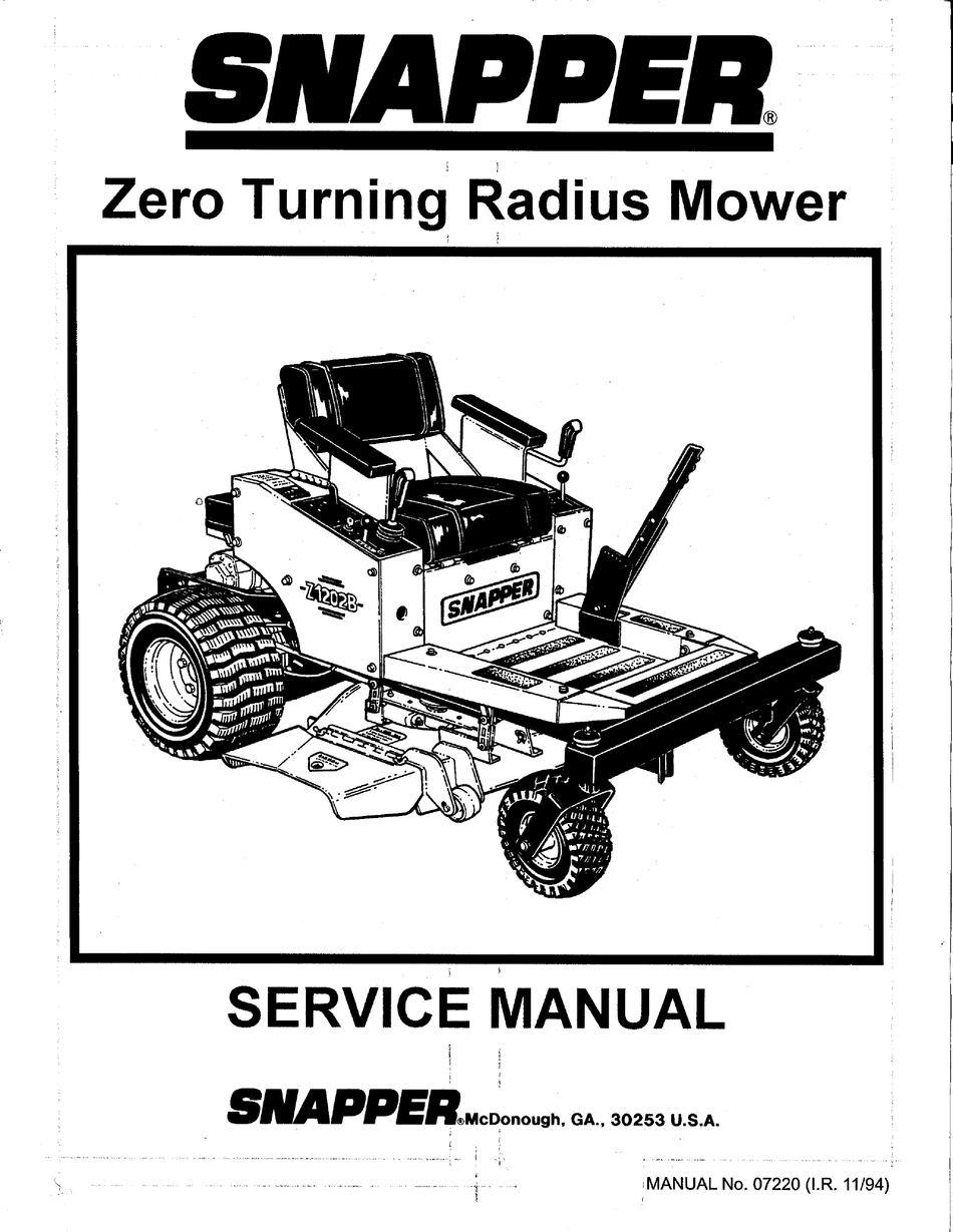 SNAPPER 7220 SERVICE MANUAL Pdf Download ManualsLib
