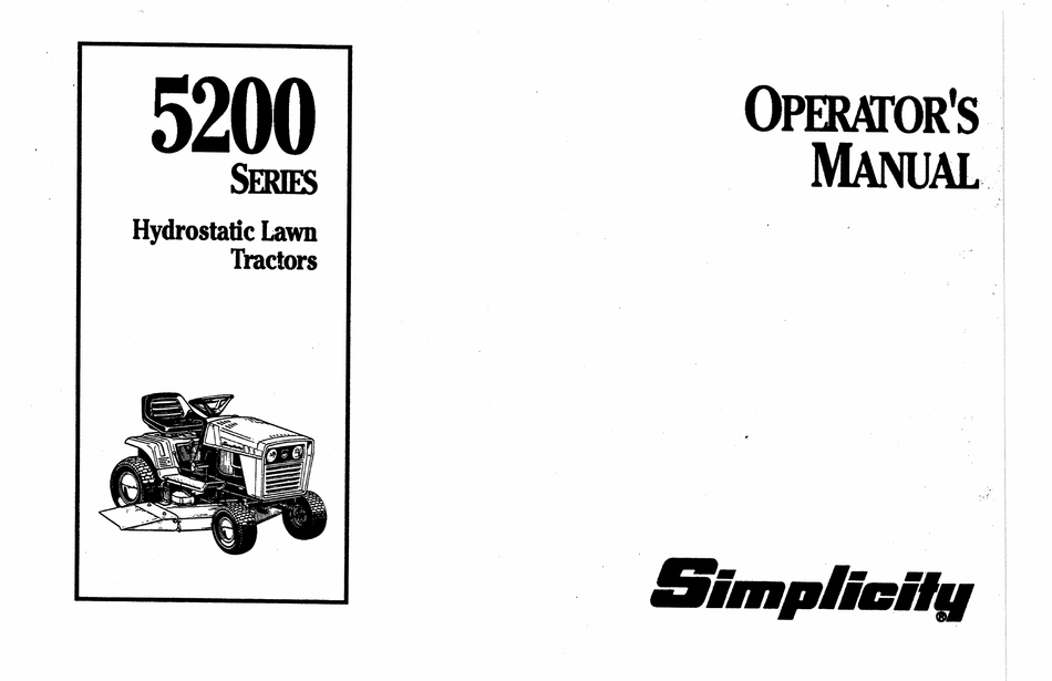 SIMPLICITY 5200 SERIES OPERATOR