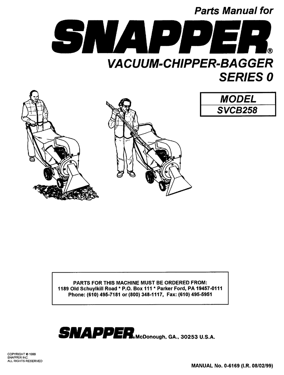 SNAPPER SVCB258 PARTS MANUAL Pdf Download ManualsLib