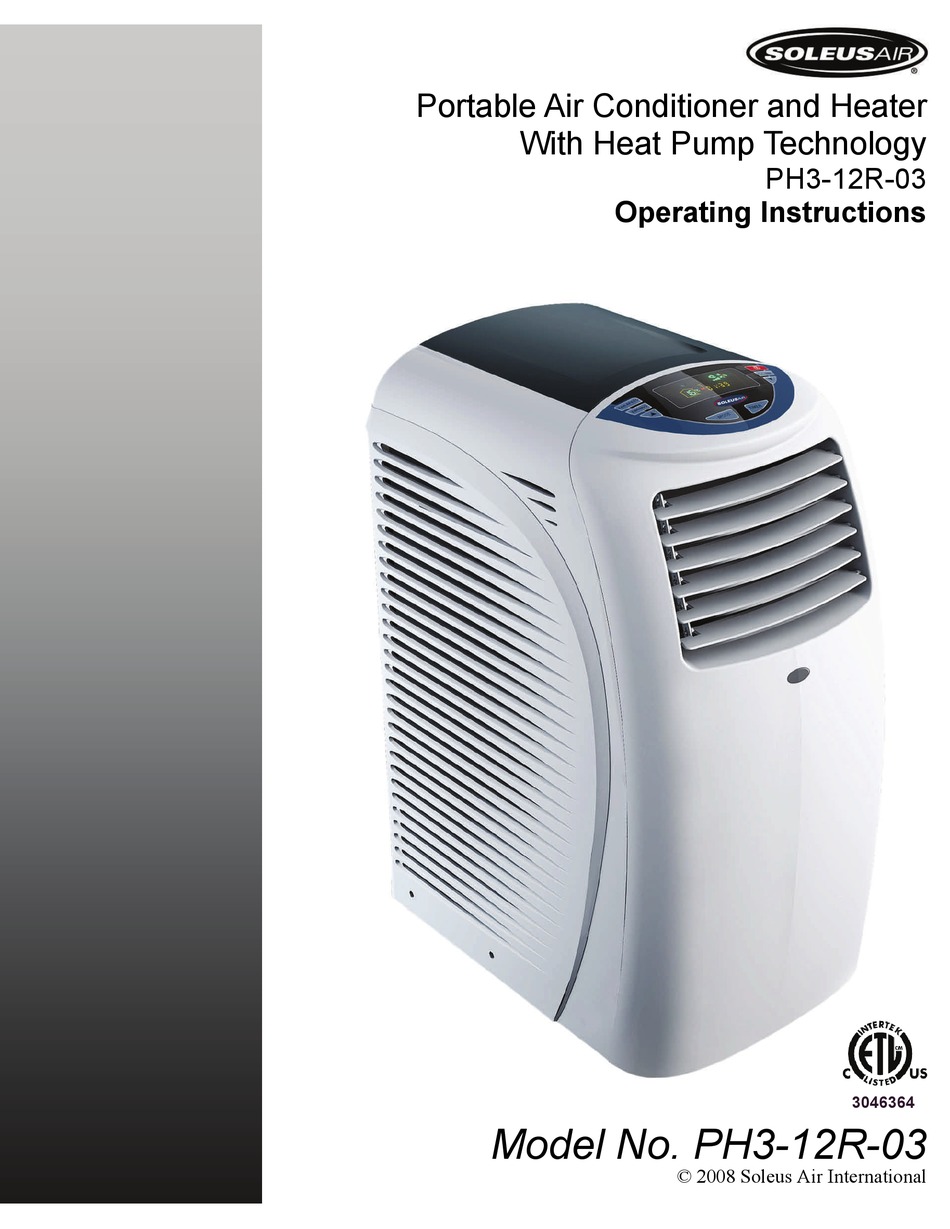 SOLEUS AIR PH3-12R-03 OPERATING INSTRUCTIONS MANUAL Pdf Download