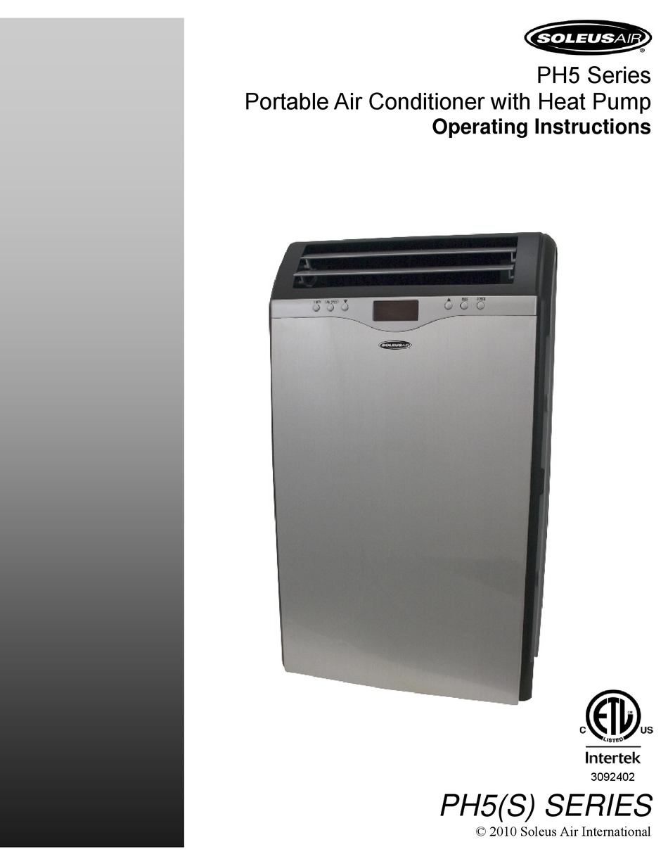 SOLEUS AIR PH5 SERIES OPERATING INSTRUCTIONS MANUAL Pdf Download