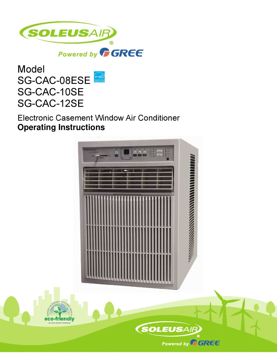 SOLEUS AIR SGCAC08ESE OPERATING INSTRUCTIONS MANUAL Pdf Download