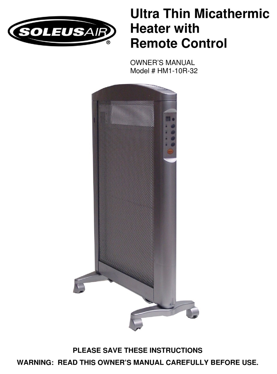 SOLEUS AIR HM1-10R-32 OWNER'S MANUAL Pdf Download | ManualsLib