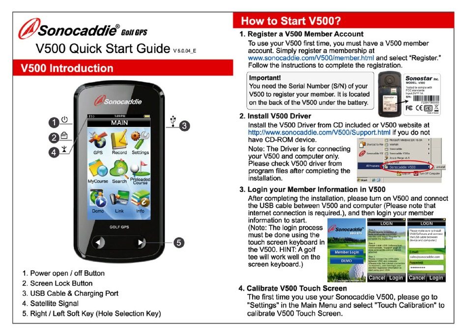 SONOCADDIE V500 QUICK START MANUAL Pdf Download ManualsLib