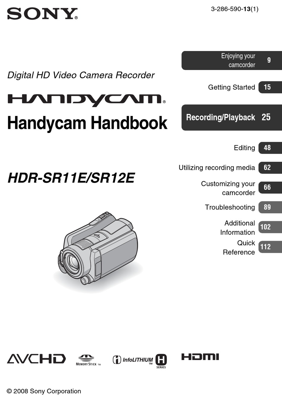 SONY HANDYCAM 328659013(1) HANDBOOK Pdf Download ManualsLib