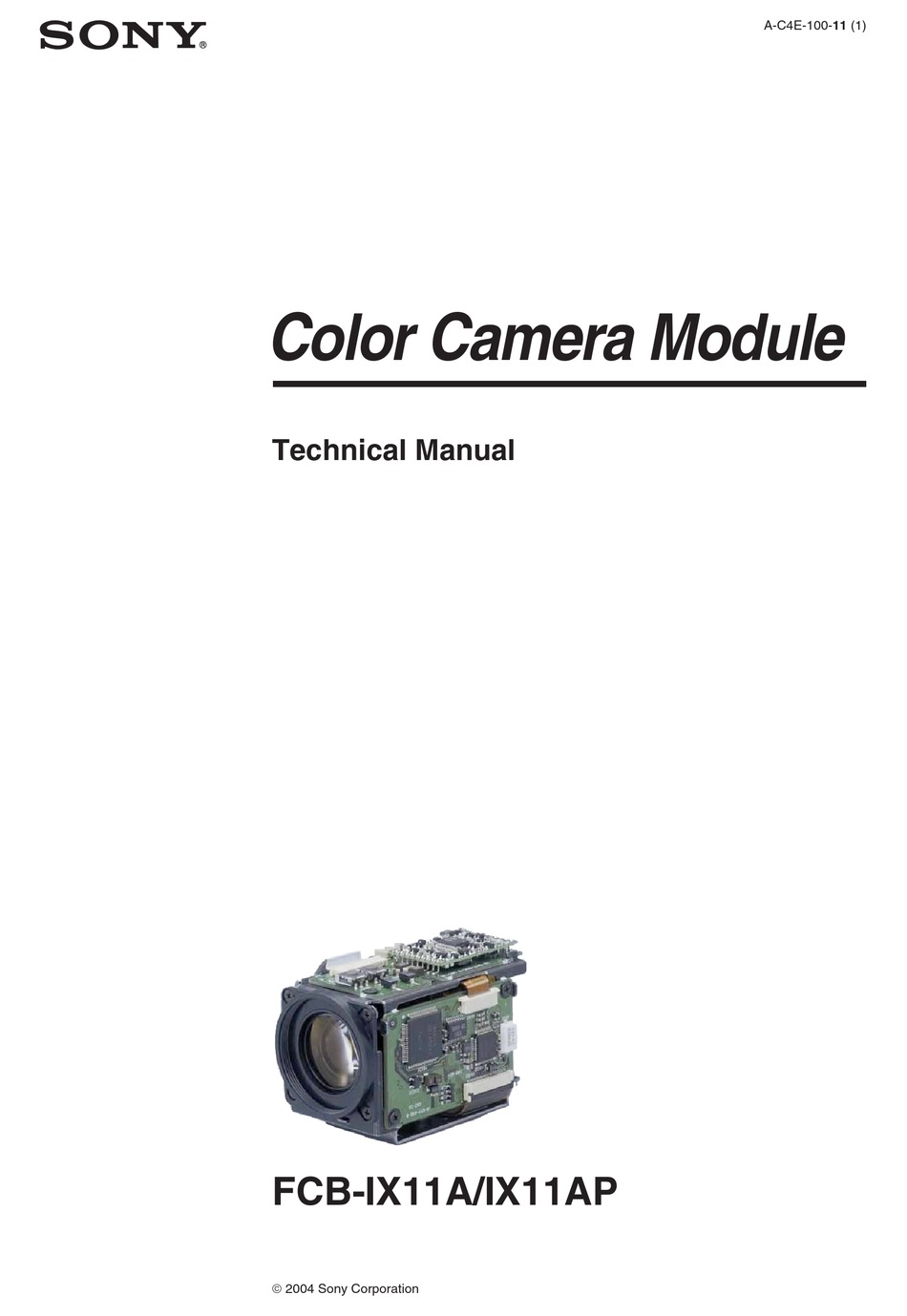 Sony Fcb Ix11a Technical Manual Pdf Download Manualslib