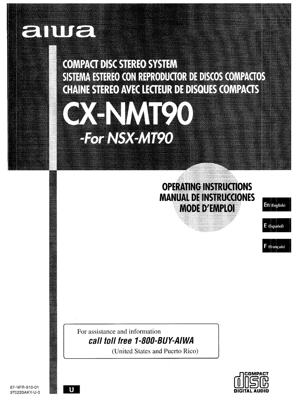 AIWA CX-NMT90 OPERATING INSTRUCTIONS MANUAL Pdf Download | ManualsLib