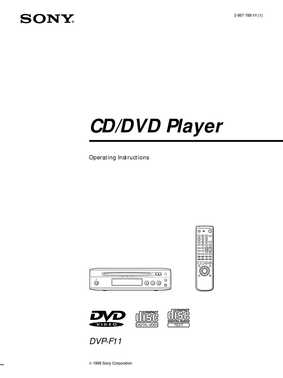 SONY DVP-F11 OPERATING INSTRUCTIONS MANUAL Pdf Download | ManualsLib