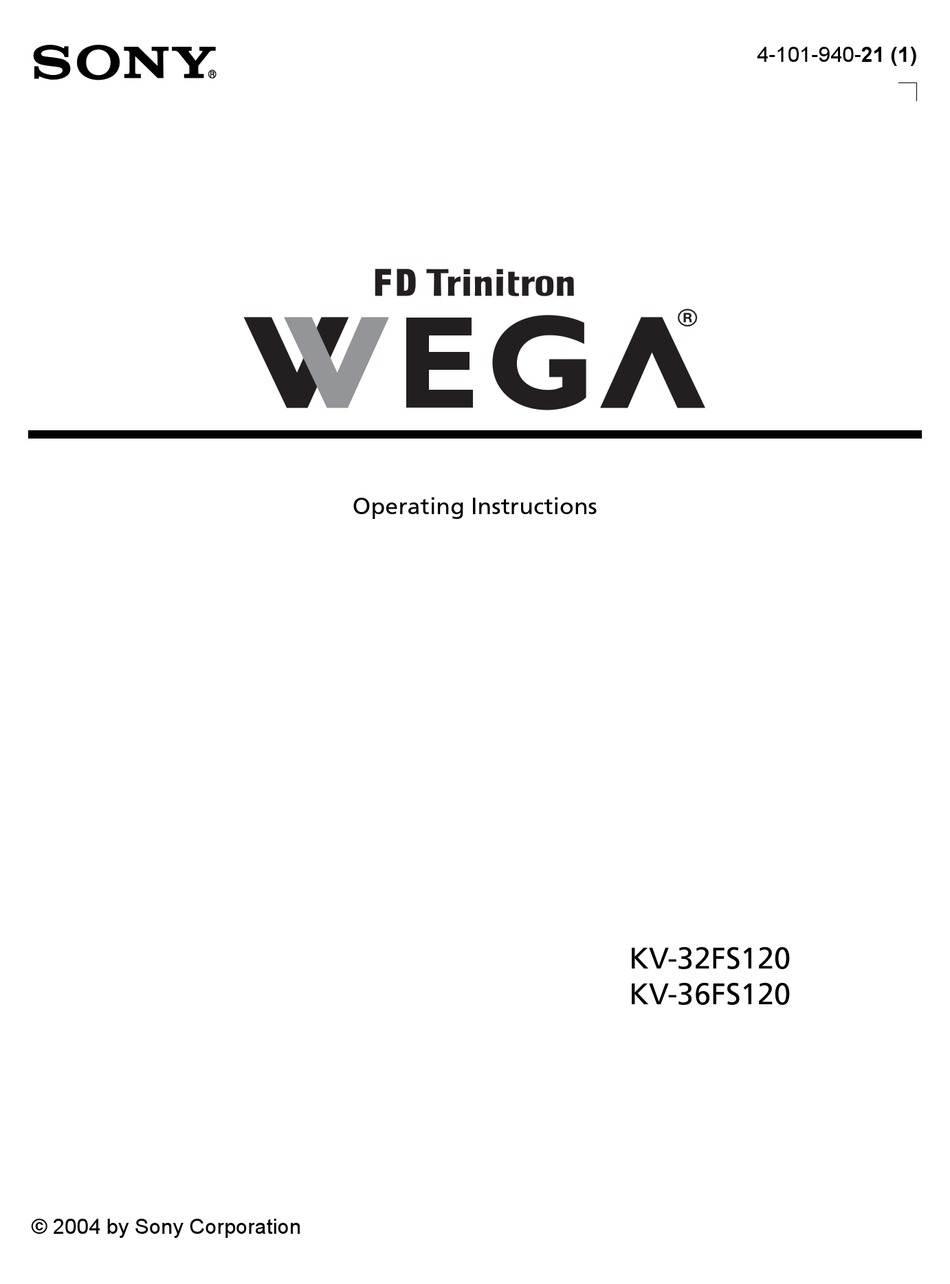 Sony Fd Trinitron Kv 32fx65 K Instruction Manual Pdf Download Manualslib