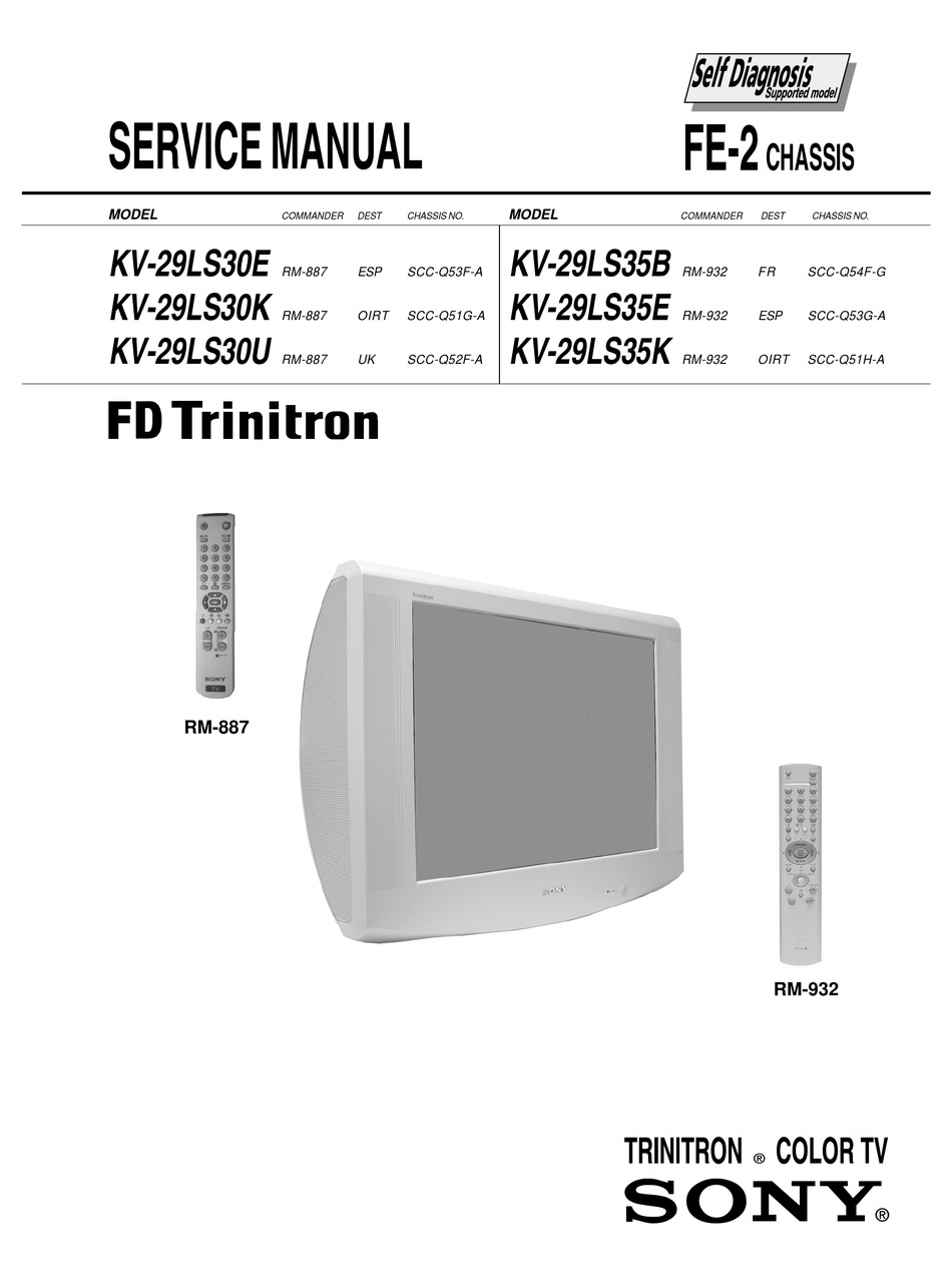 SONY KV-29LS30E SERVICE MANUAL Pdf Download | ManualsLib