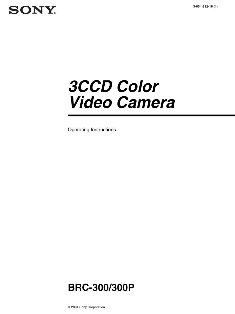 SONY BRC-300P OPERATING INSTRUCTIONS MANUAL Pdf Download | ManualsLib