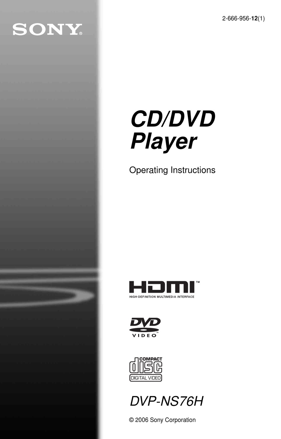 Sony Dvp Ns H Operating Instructions Manual Pdf Download Manualslib