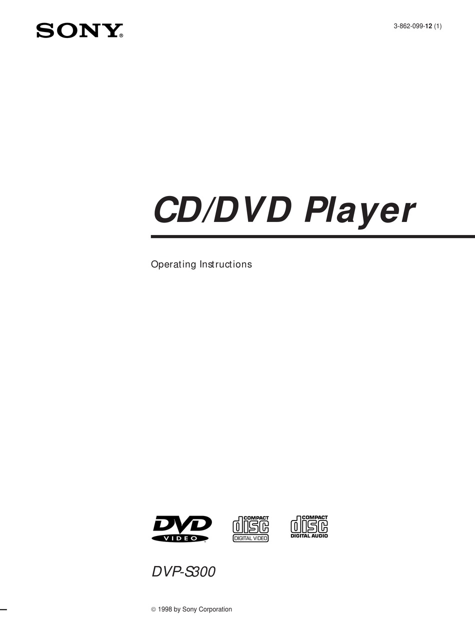 Sony Dvp S300 Operating Instructions Manual Pdf Download Manualslib