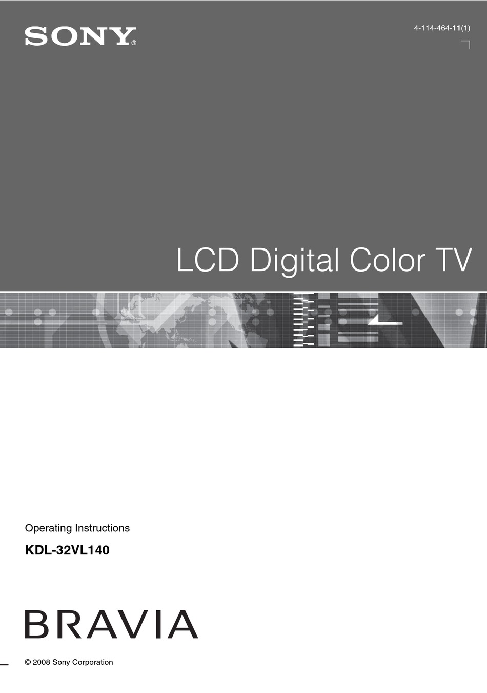 SONY BRAVIA 4-114-464-11(1) OPERATING INSTRUCTIONS MANUAL Pdf Download