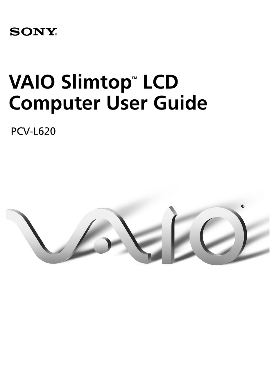 SONY VAIO SLIMTOP PCVL620 USER MANUAL Pdf Download ManualsLib