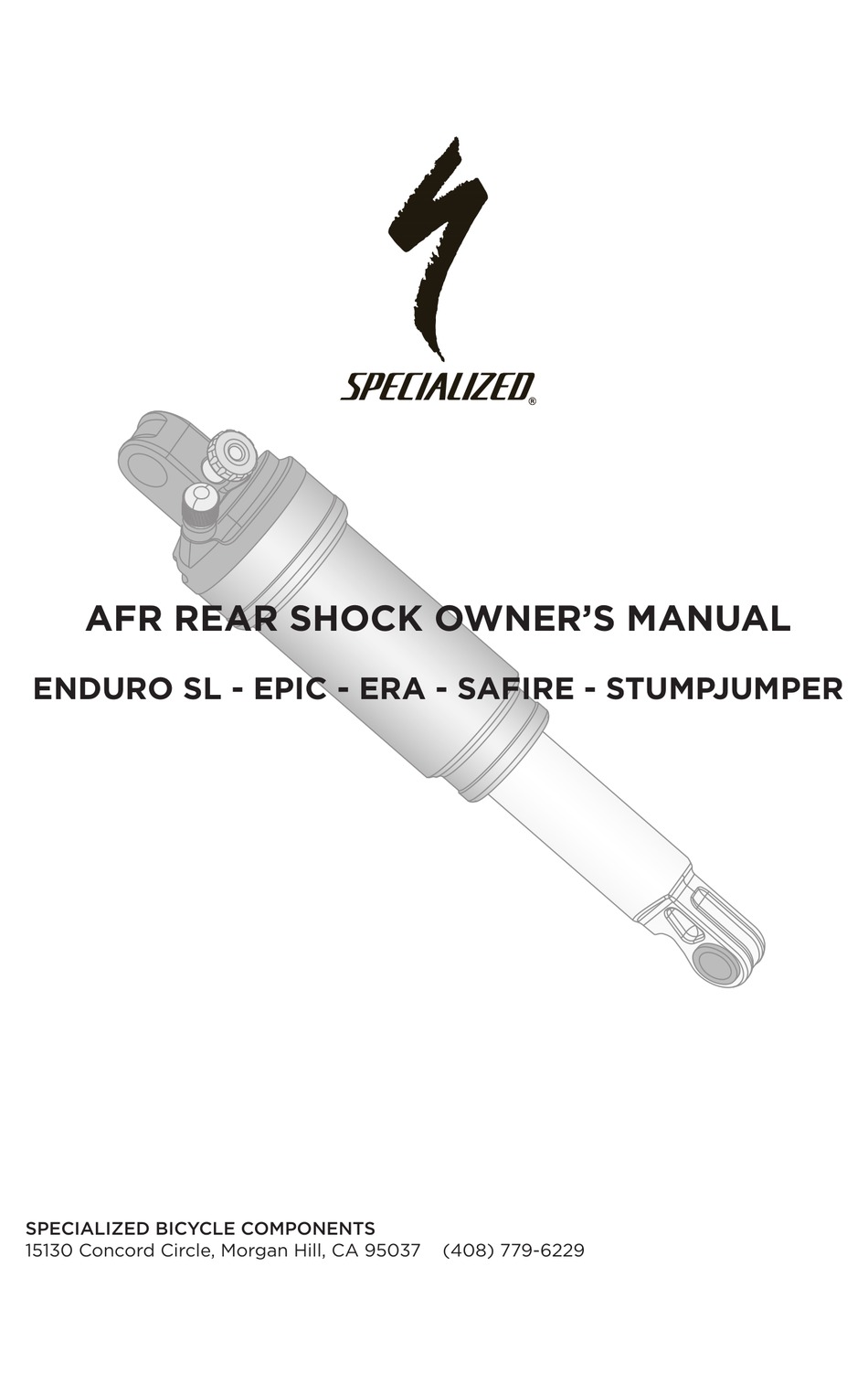 SPECIALIZED AFR REAR SHOCK EPA OWNER'S MANUAL Pdf Download ManualsLib