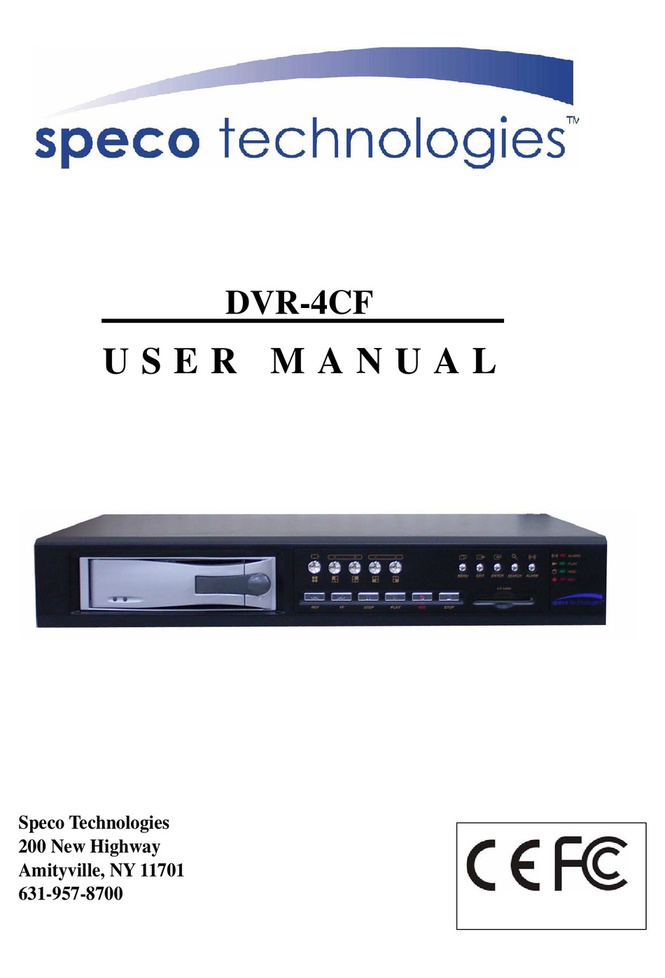 SPECO DVR-4CF USER MANUAL Pdf Download | ManualsLib