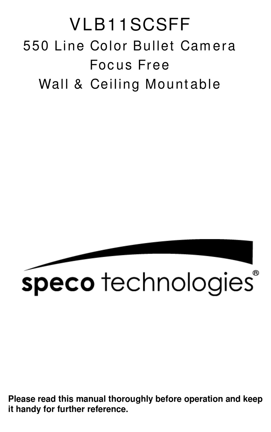 SPECO VLB11SCSFF INSTRUCTION MANUAL Pdf Download ManualsLib