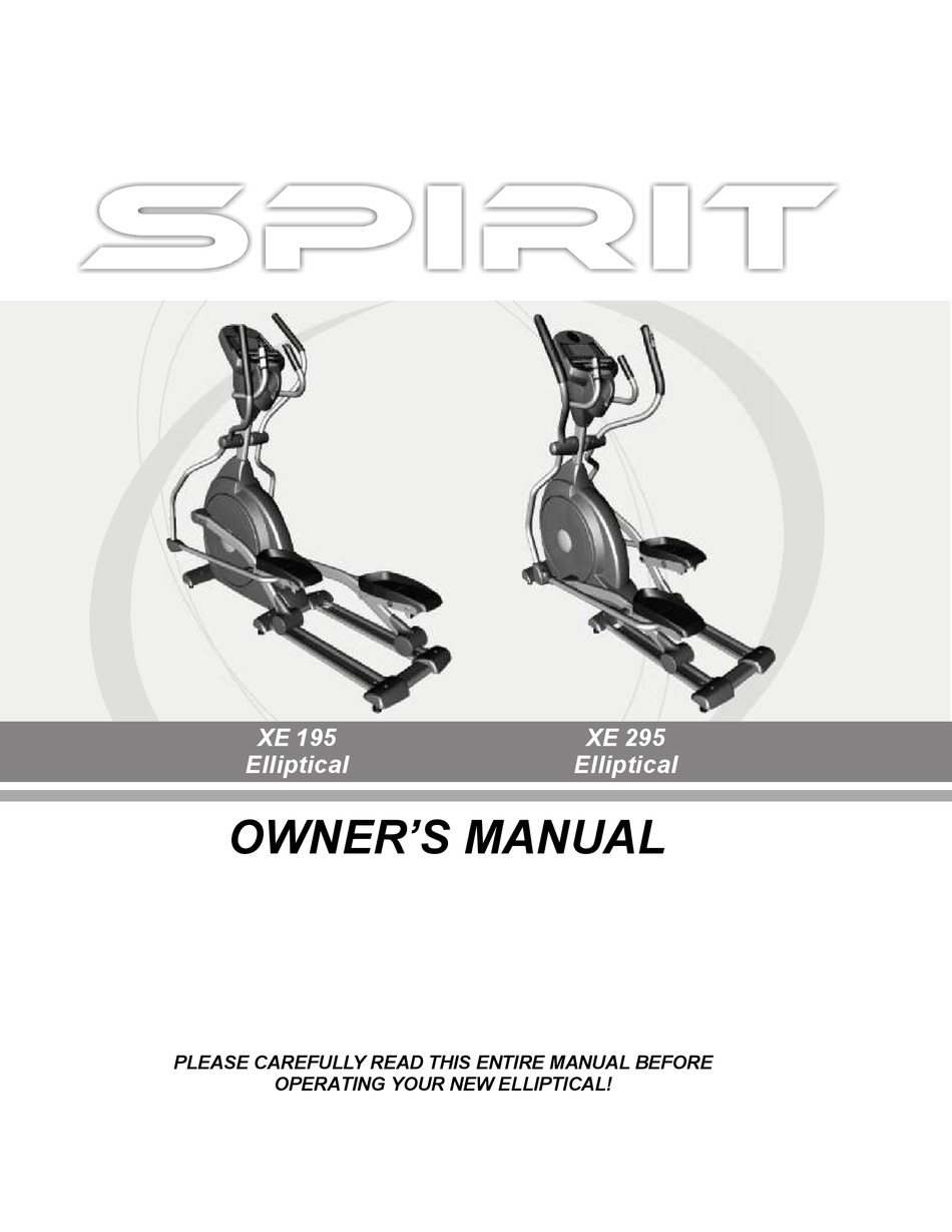 Spirit xe295 elliptical manual sale