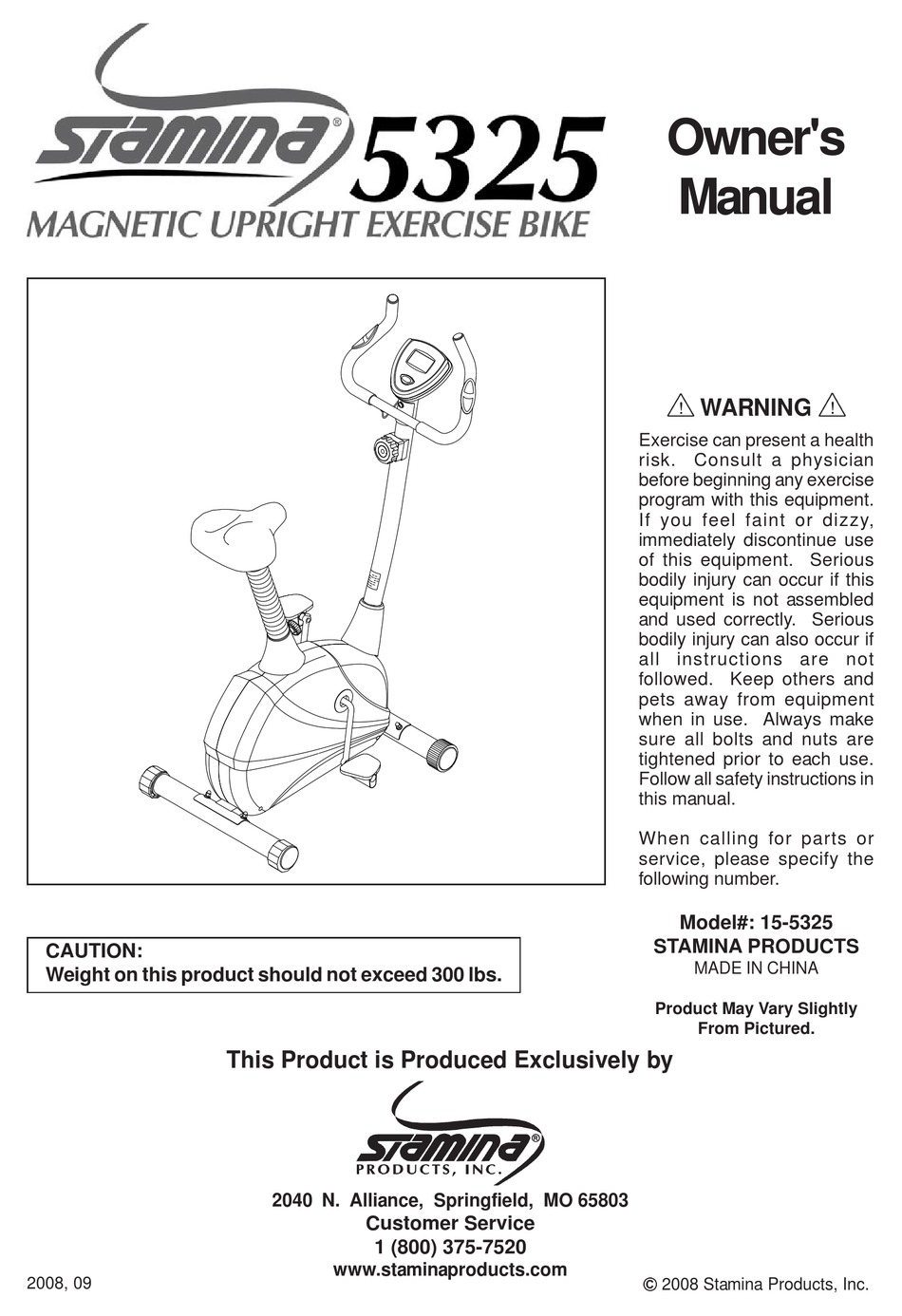 stamina magnetic upright exercise bike