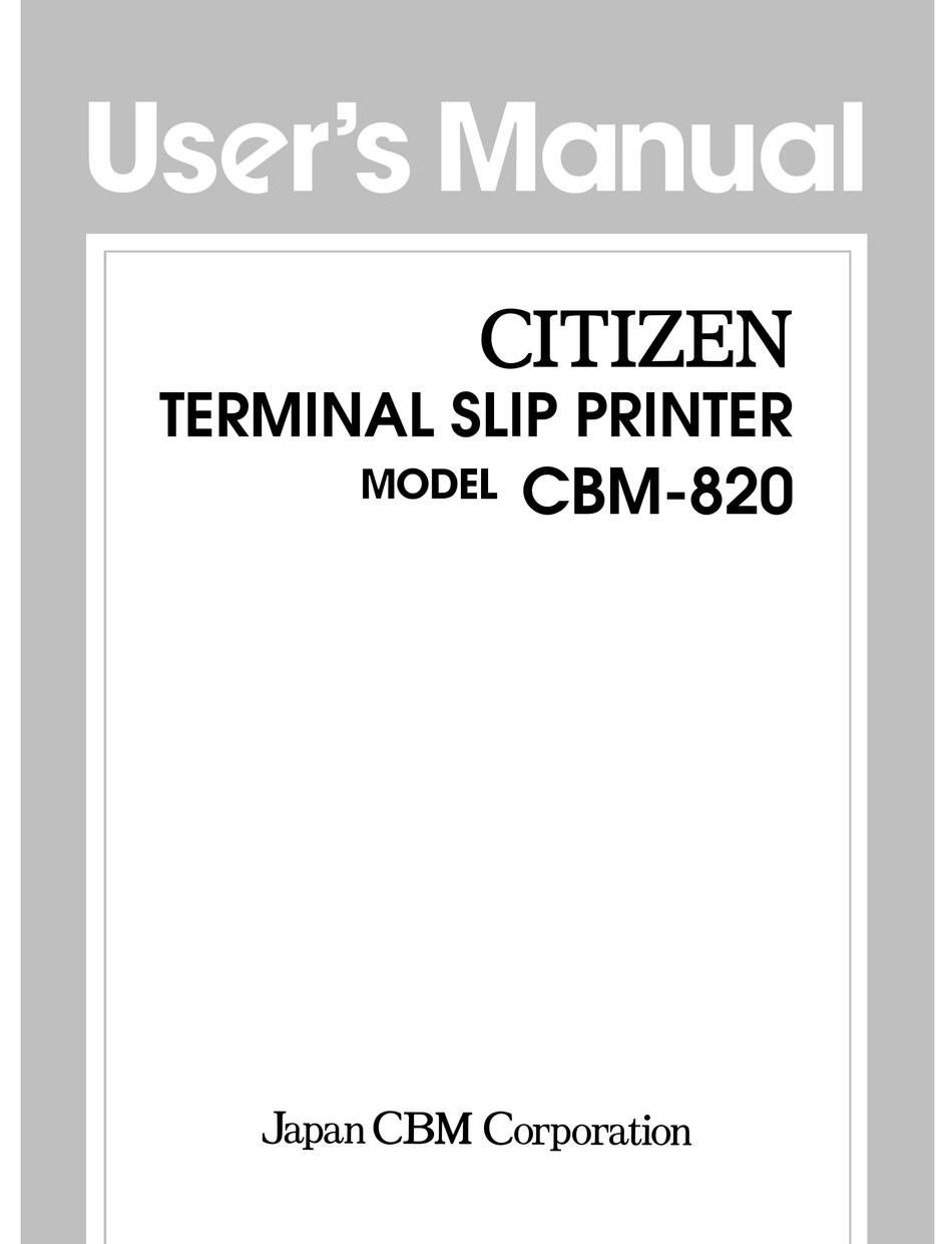 Citizen Cbm 0 User Manual Pdf Download Manualslib