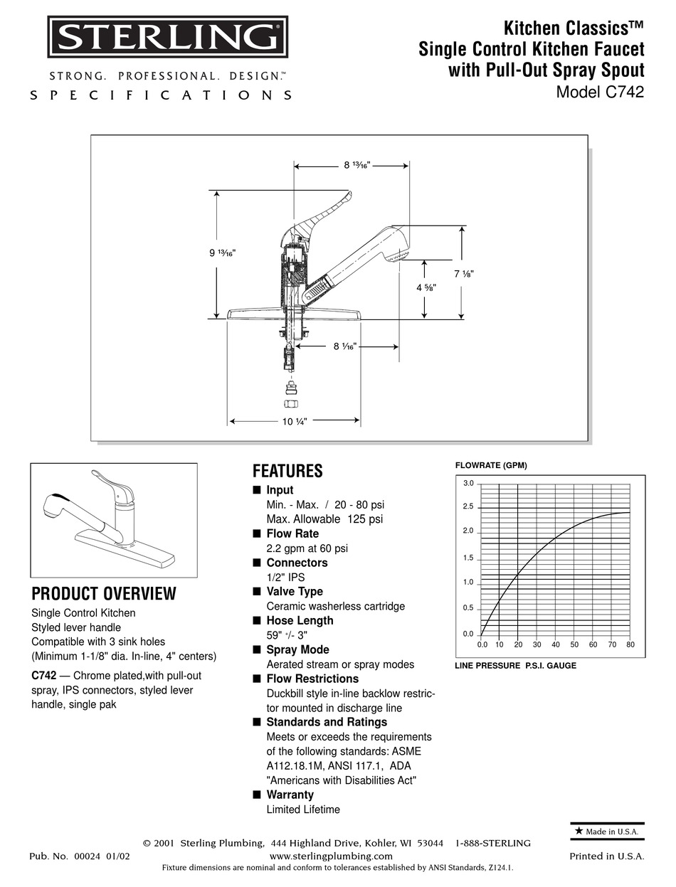 STERLING PLUMBING C742 SPECIFICATION SHEET Pdf Download ManualsLib