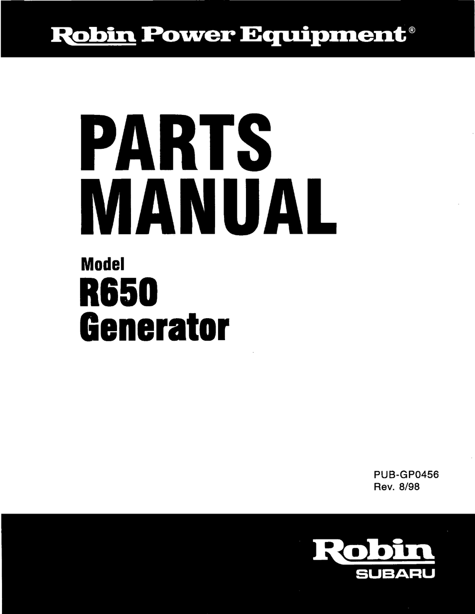 ROBIN AMERICA R650 PARTS MANUAL Pdf Download | ManualsLib