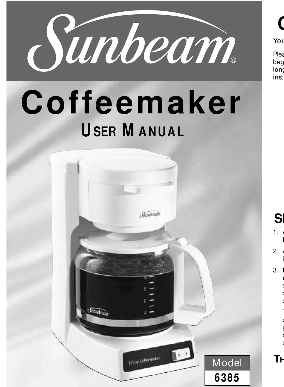SUNBEAM 6385 USER MANUAL Pdf Download ManualsLib