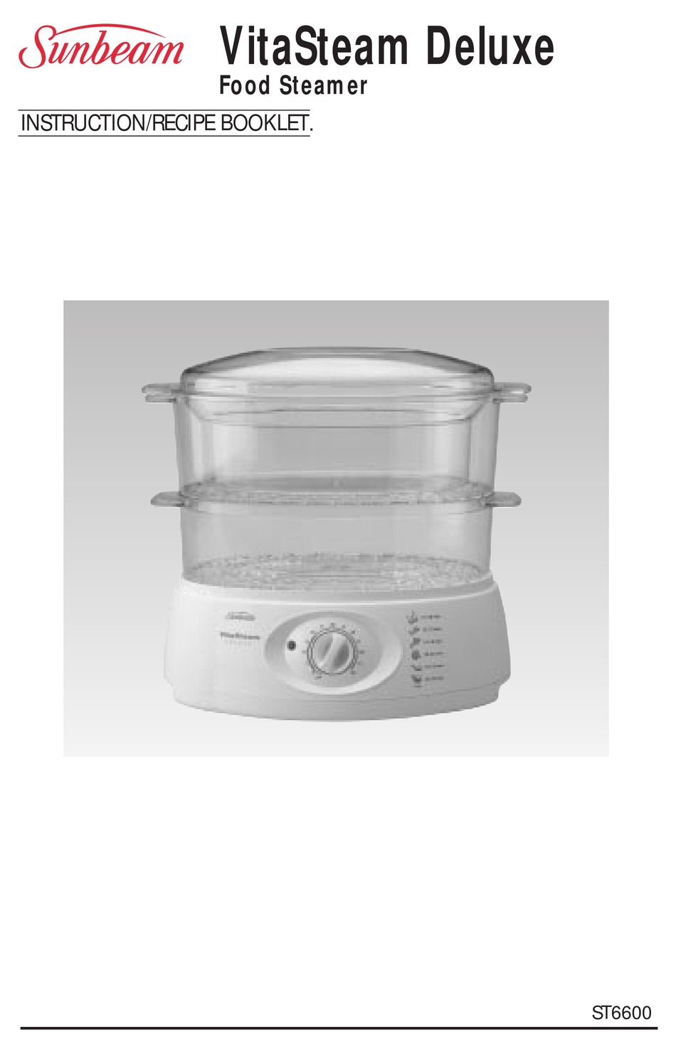 SUNBEAM ST6600 INSTRUCTION/RECIPE BOOKLET Pdf Download ManualsLib