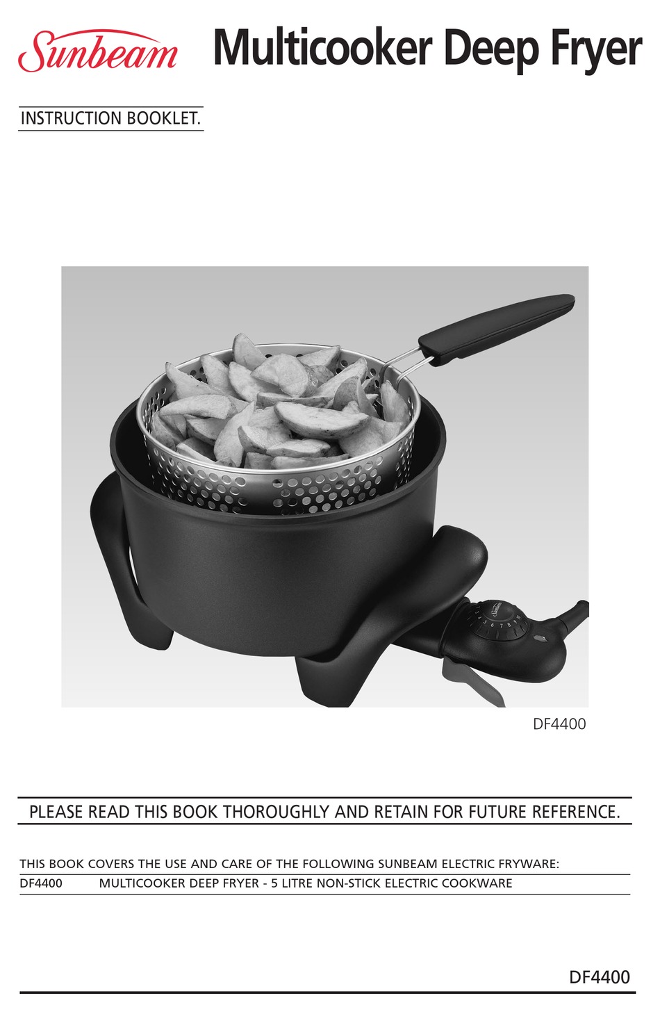 Sunbeam Df4400 Instruction Booklet Pdf Download Manualslib