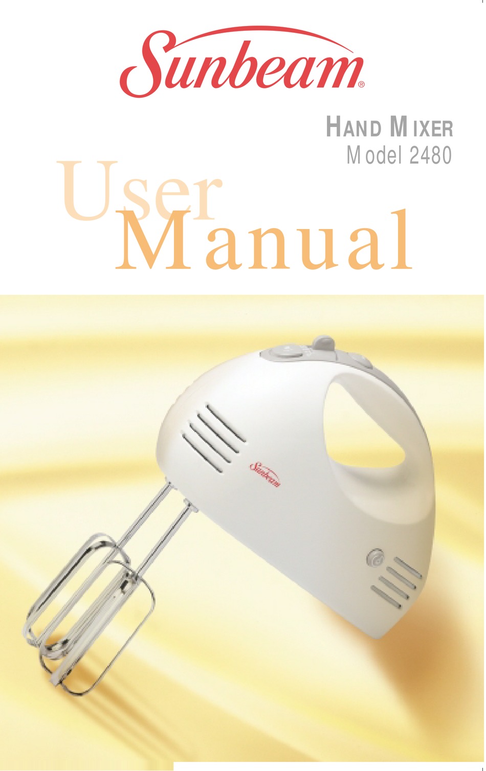 Sunbeam JMP2000BK Mixmaster Hand Mixer Instruction Manual