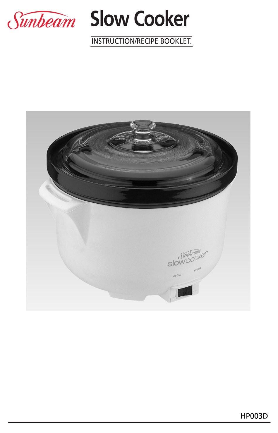 sunbeam slow cooker white