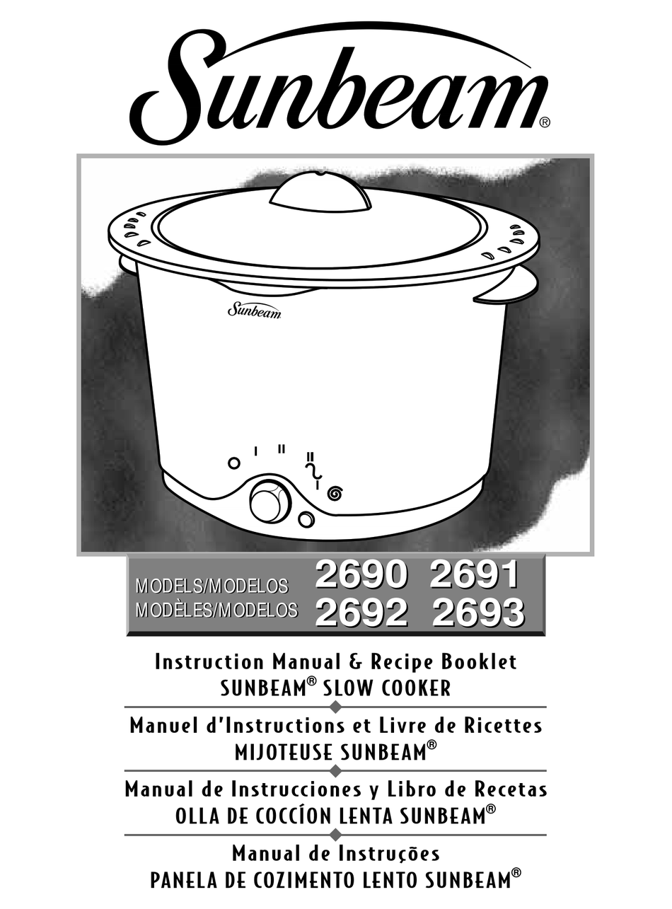 SUNBEAM 2693 INSTRUCTION MANUAL RECIPE BOOKLET Pdf Download ManualsLib   Sunbeam 2693 