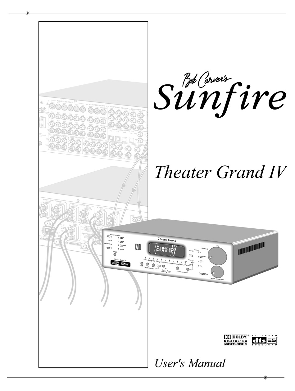 SUNFIRE THEATER GRAND IV USER MANUAL Pdf Download | ManualsLib