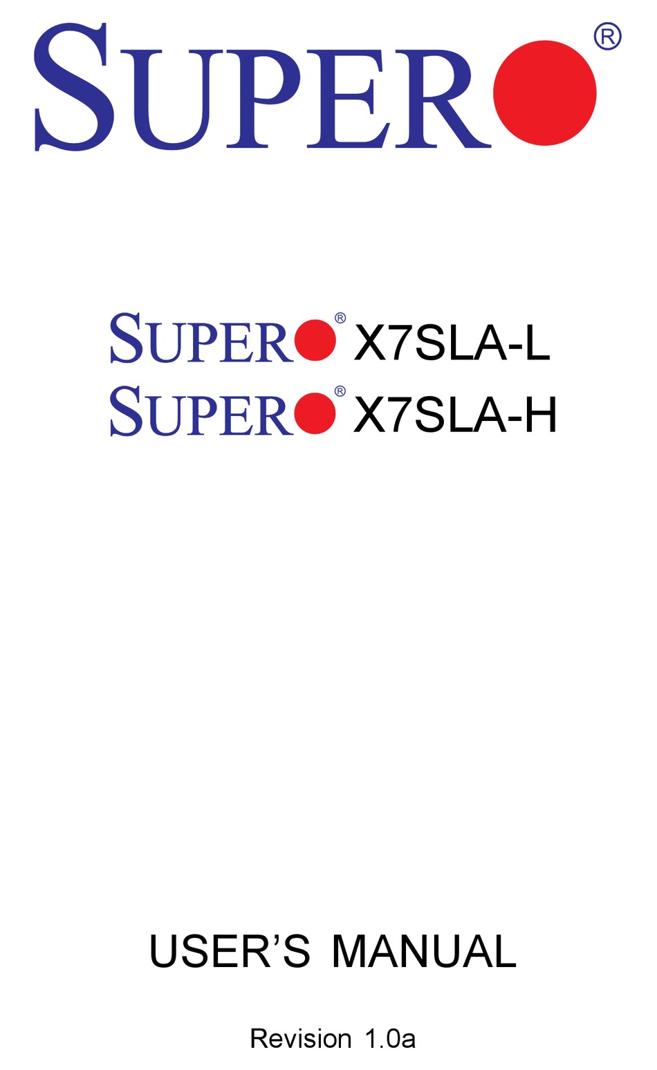 SUPERO X7SLA-H USER MANUAL Pdf Download | ManualsLib