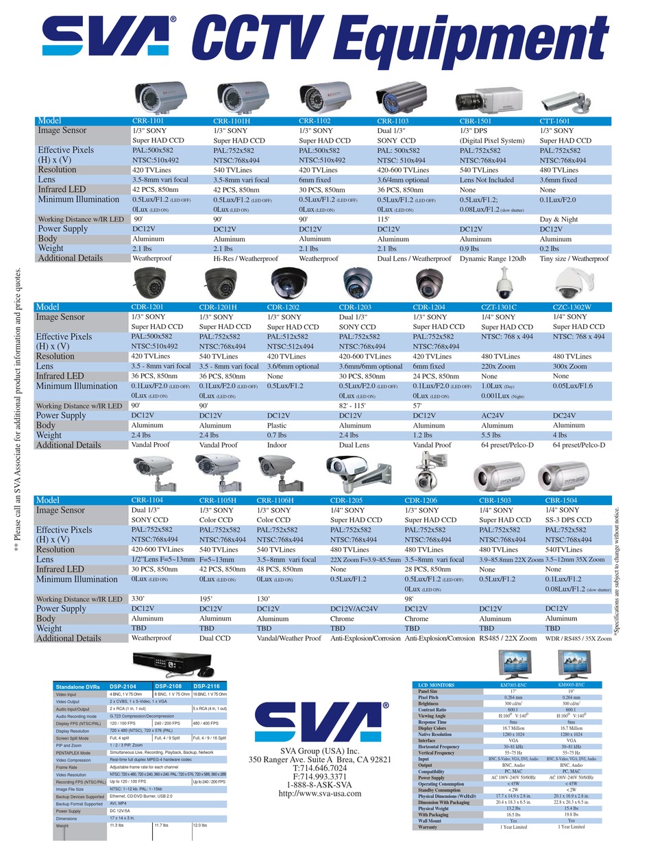 SVA CRR 1104 SPECIFICATIONS Pdf Download ManualsLib SVA CRR 1104 SPECIFICATIONS Pdf Download ManualsLib