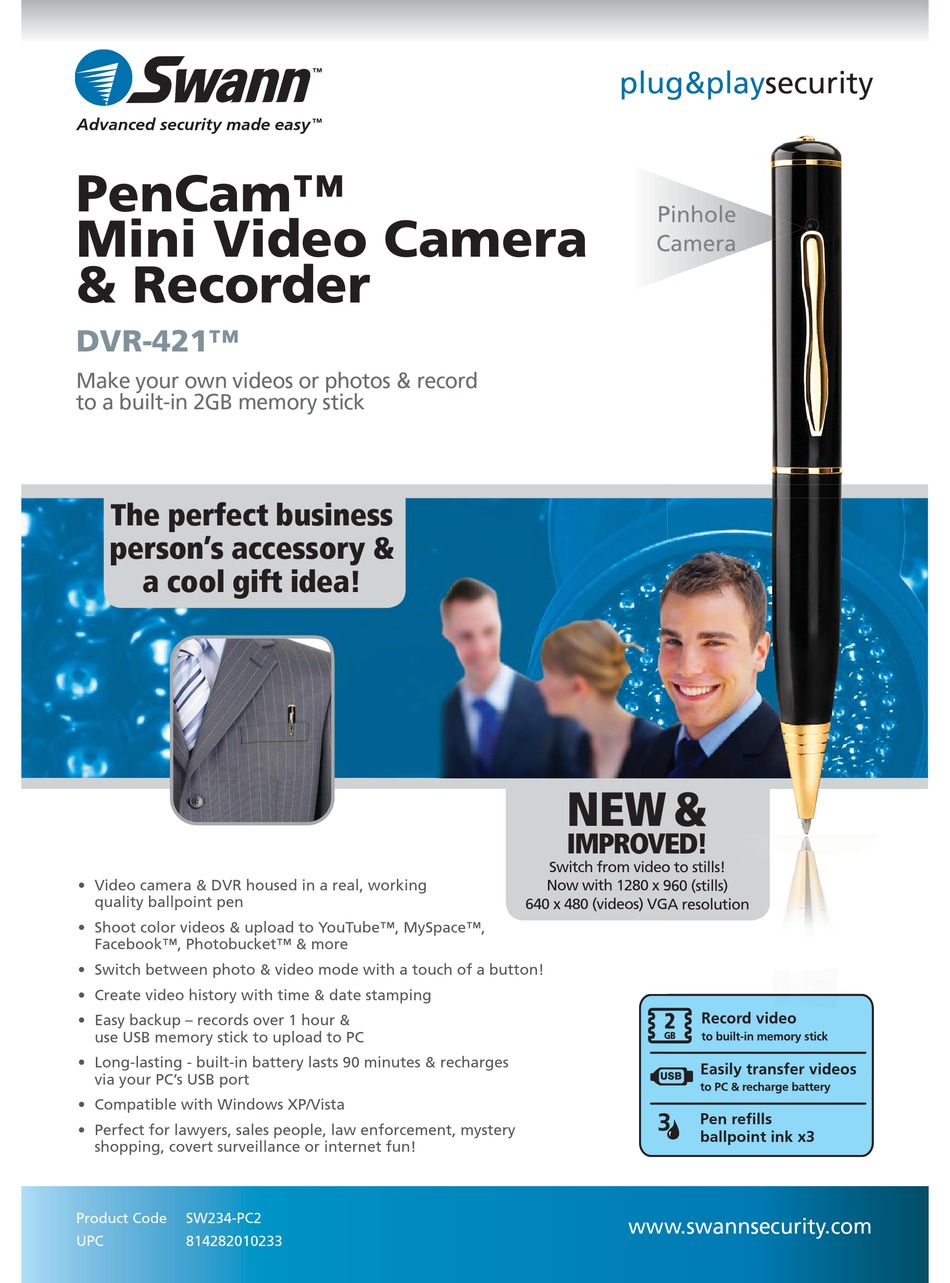 SWANN PENCAM DVR421TM SPECIFICATIONS Pdf Download ManualsLib