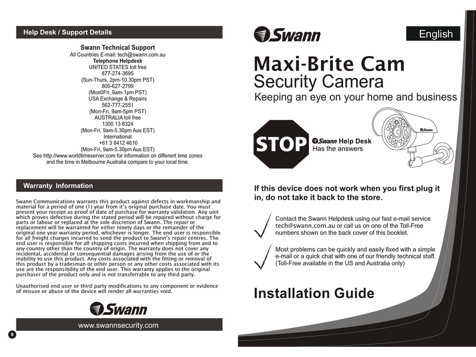 SWANN HOME SECURITY SYSTEM USER MANUAL Pdf Download | ManualsLib
