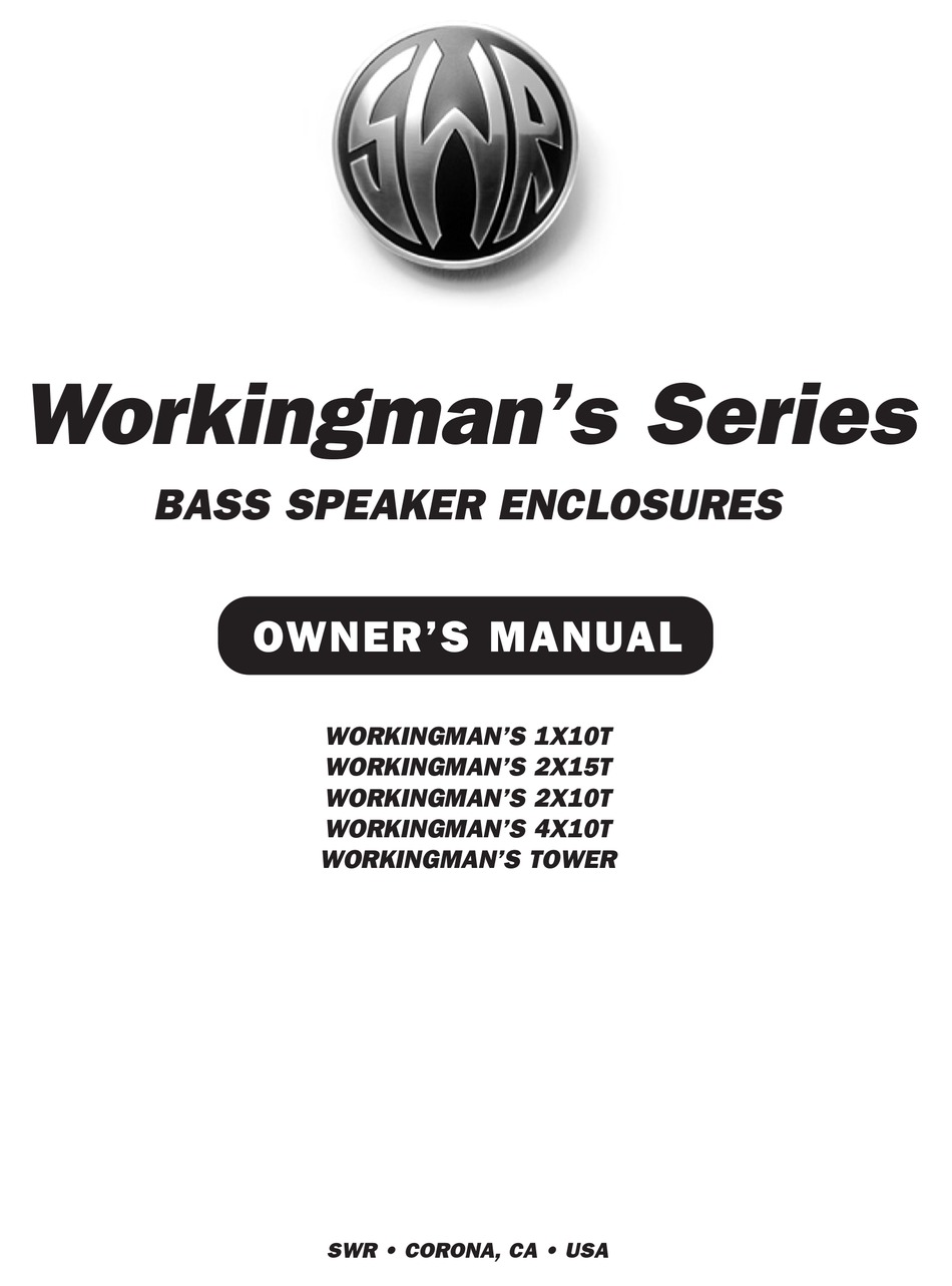 Swr Workingman S 1x10t Owner Manual