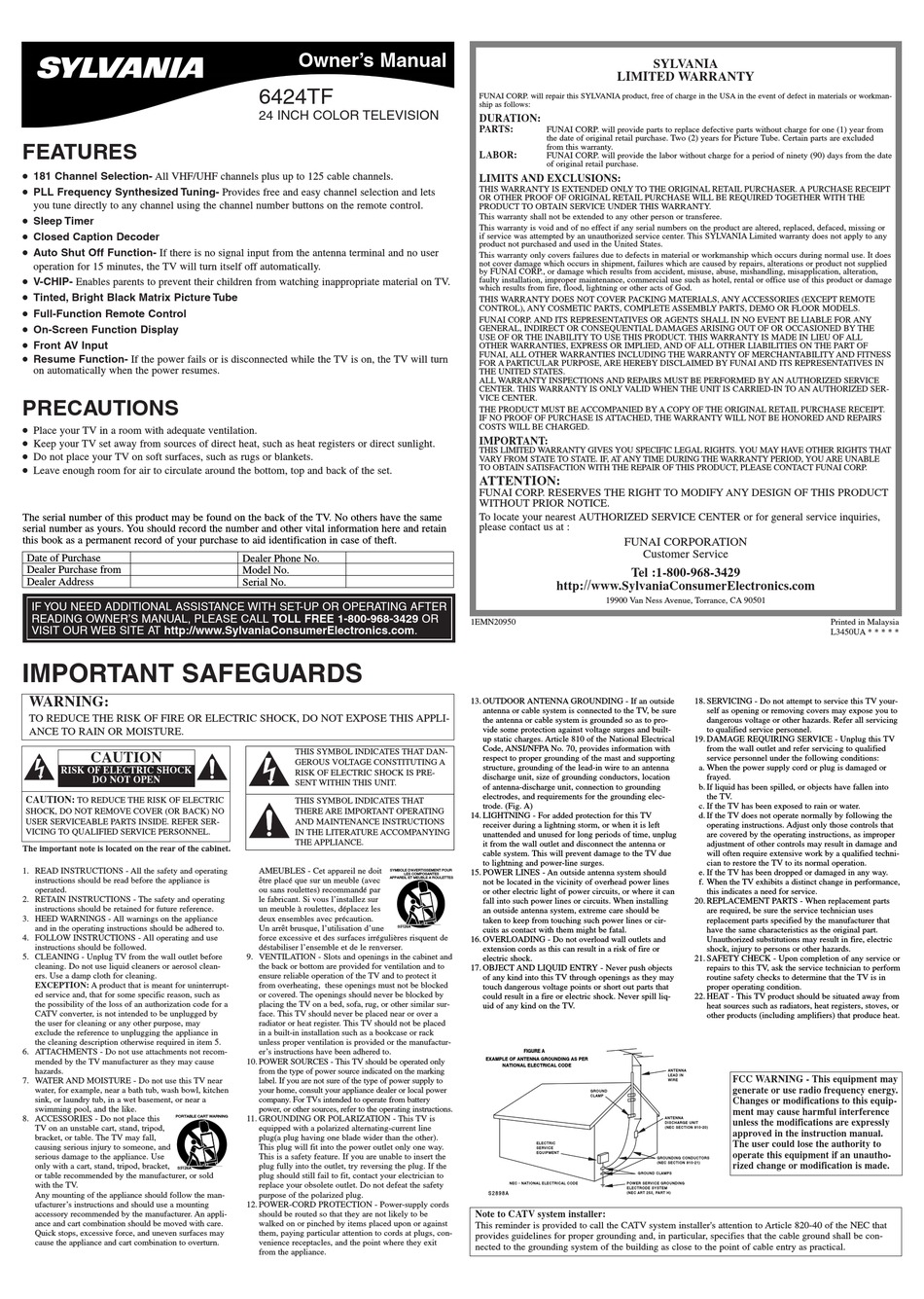 SYLVANIA 6424TF OWNER S MANUAL Pdf Download ManualsLib   Sylvania 6424tf 