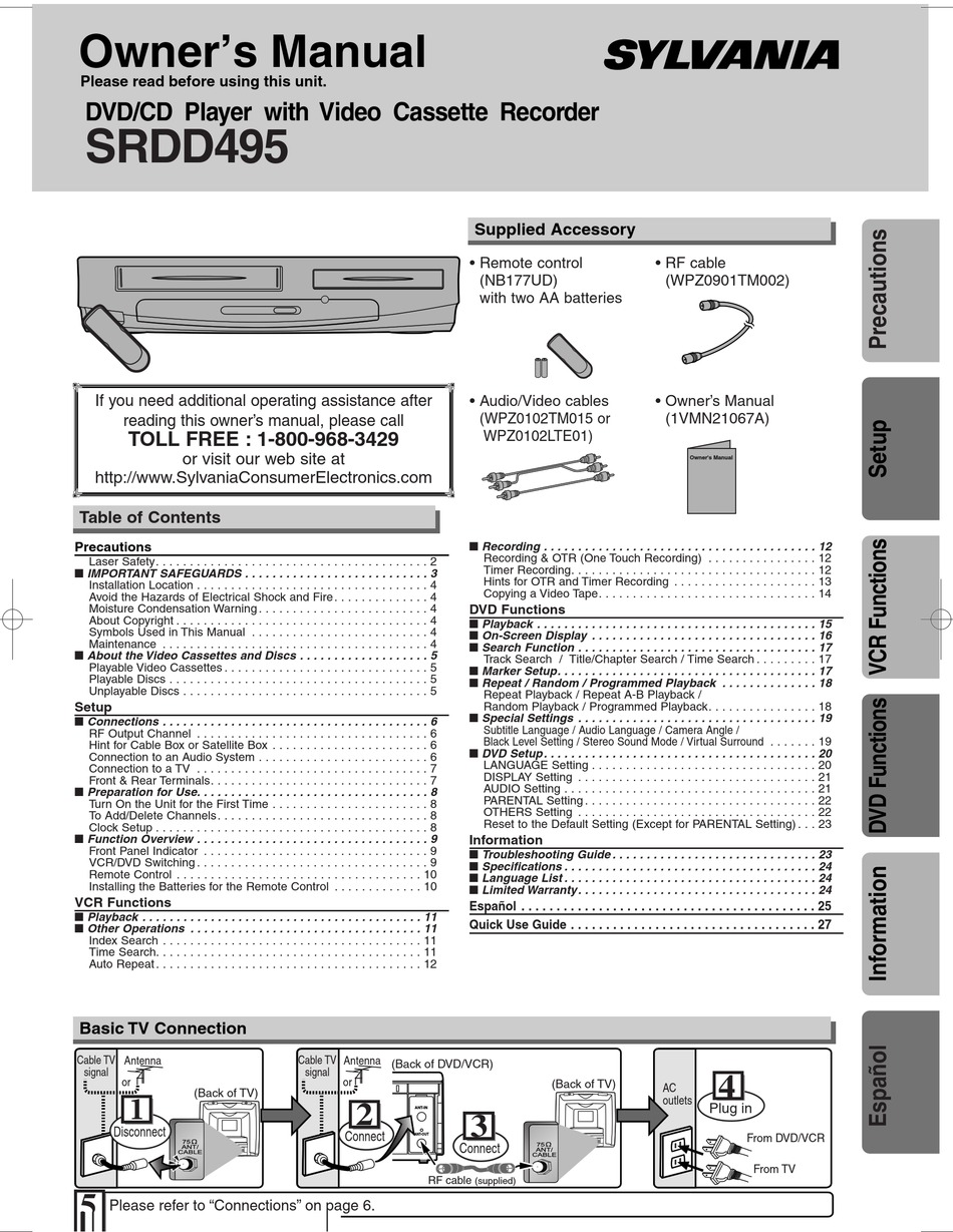 SYLVANIA SRDD495 OWNER'S MANUAL Pdf Download | ManualsLib