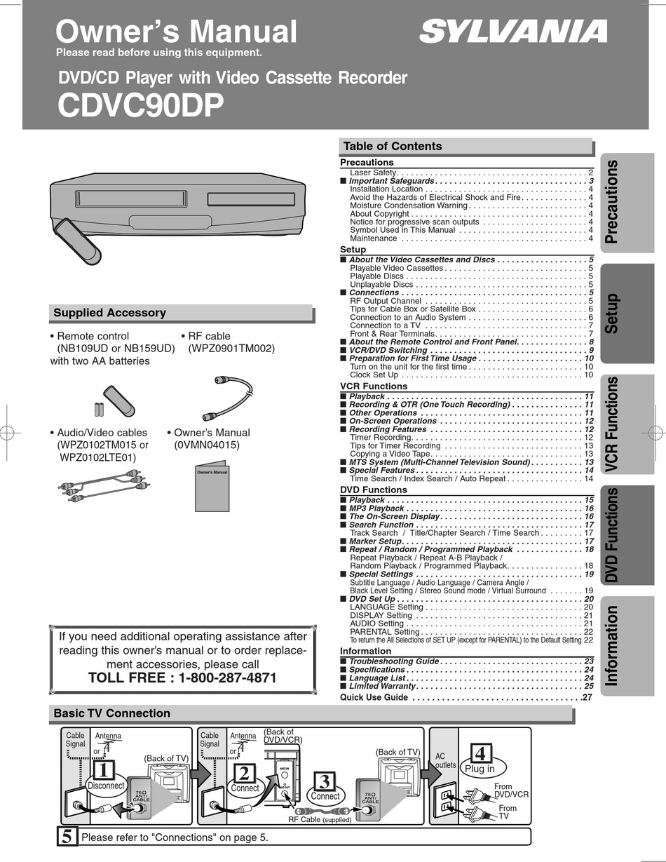 SYLVANIA CDVC90DP OWNER'S MANUAL Pdf Download | ManualsLib