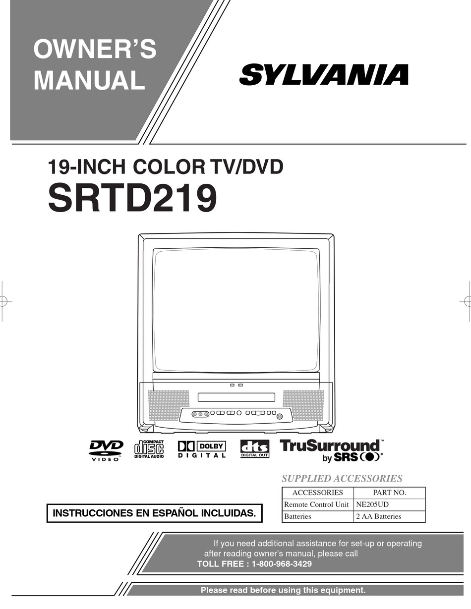 SYLVANIA SRTD219 OWNER'S MANUAL Pdf Download | ManualsLib