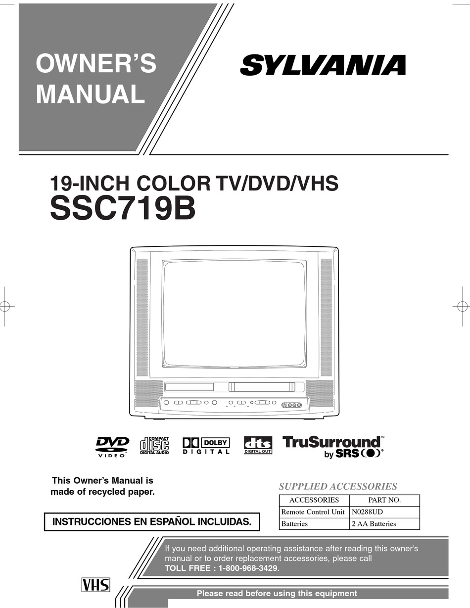 SYLVANIA SSC719B OWNER'S MANUAL Pdf Download | ManualsLib